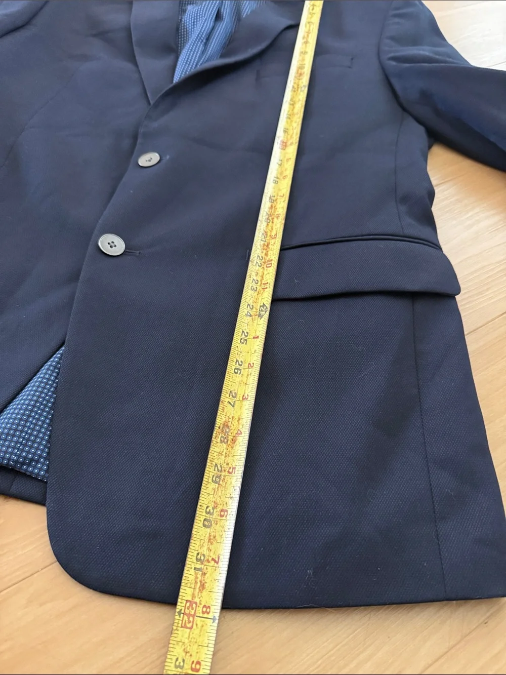 MICHAEL KOHRS MENS NAVY BLUE BLAZER 2-BUTTON SINGLE BREASTED CLOSURE POCKETS 42L